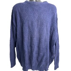 417 by Van Heusen Sweater Mens‎ XL Navy Blue Textured Knit Made in USA Crewneck